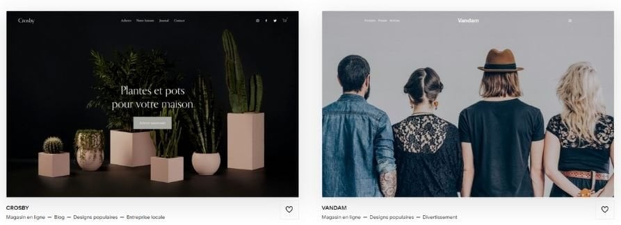 Templates Squarespace