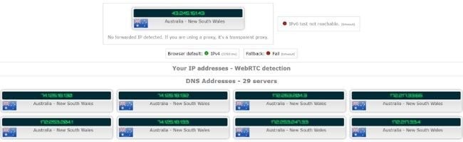 Test d'adresse IP avec Bitdefender VPN