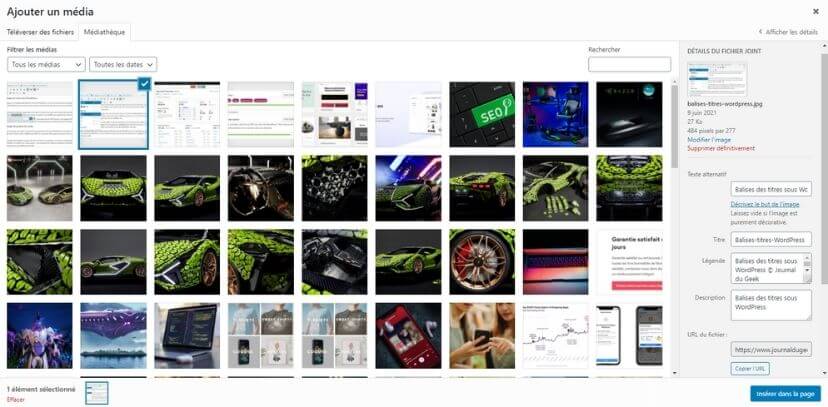 Ajout d'images avec WordPress