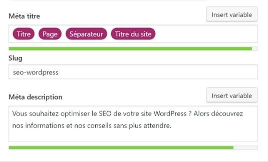 Méta titre et méta description avec WordPress