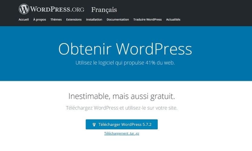 Téléchargement de WordPress