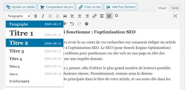 Les titres avec WordPress