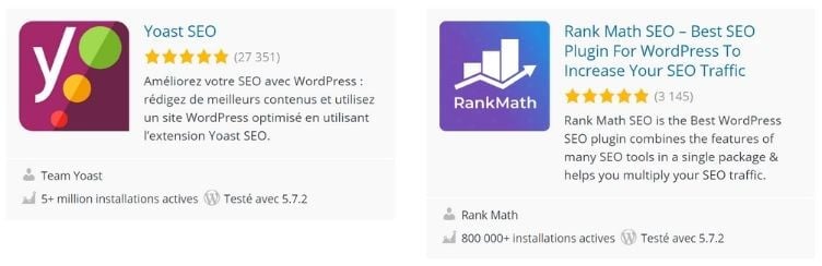 Yoast SEO et Rank Math SEO