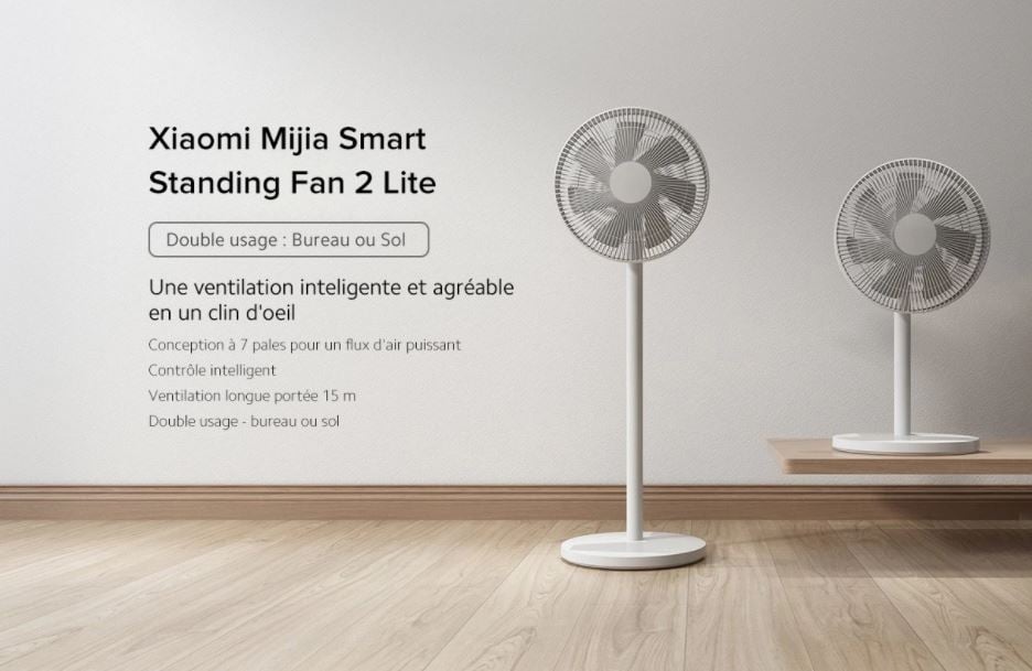Equipez-vous pour l'été avec le ventilateur Xiaomi Mi Smart Standing Fan 2  Lite pour moins de 40€ !