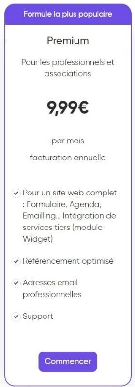 Offre Premium SiteW