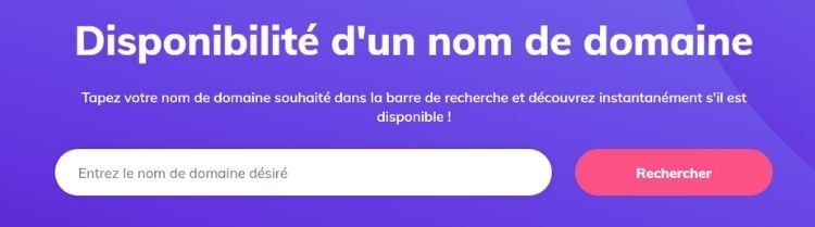 Vérification de la disponibilité d'un nom de domaine avec Hostinger