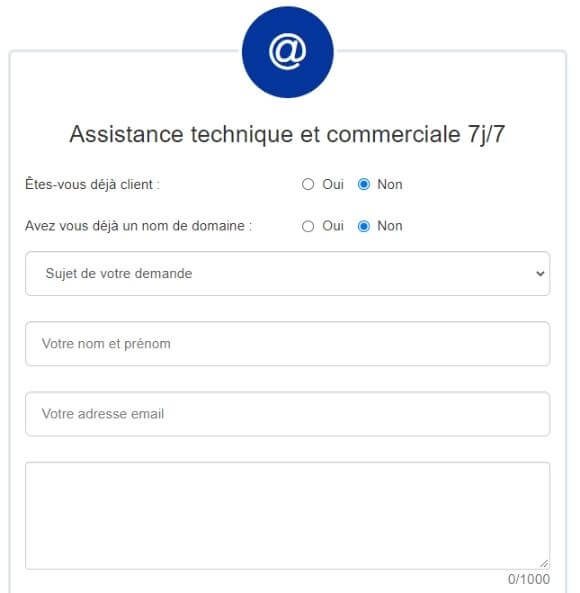 Formulaire de contact LWS