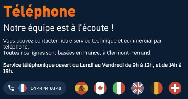 Ligne téléphonique du support client O2Switch