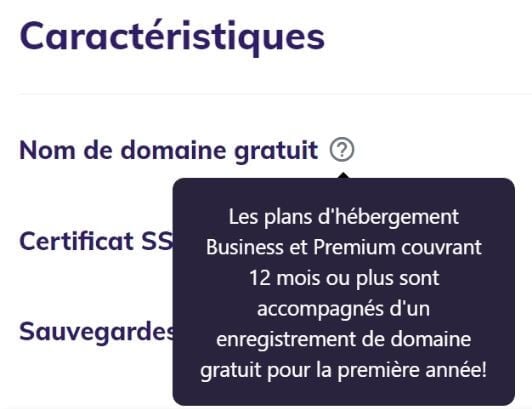 Durée de validité du nom de domaine gratuit avec Hostinger