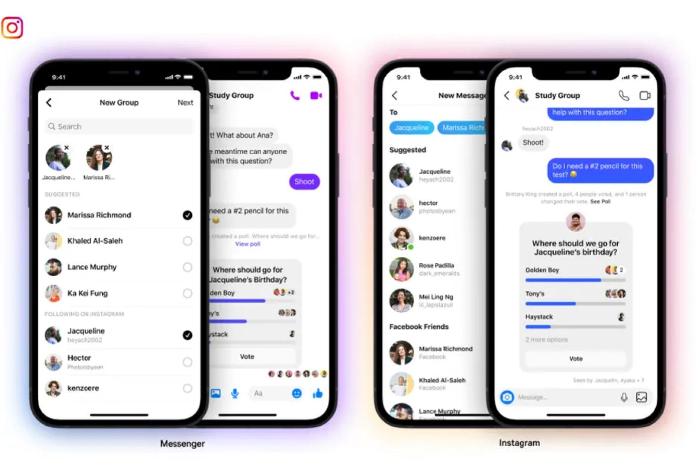 Facebook Messenger Instagram nouveautés