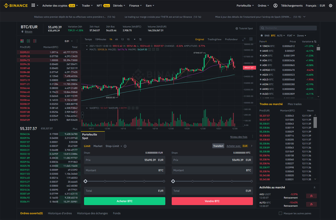 Trading crypto-monnaie Binance