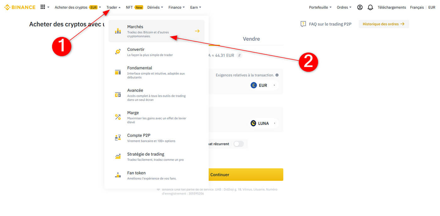 Acheter Luna Binance