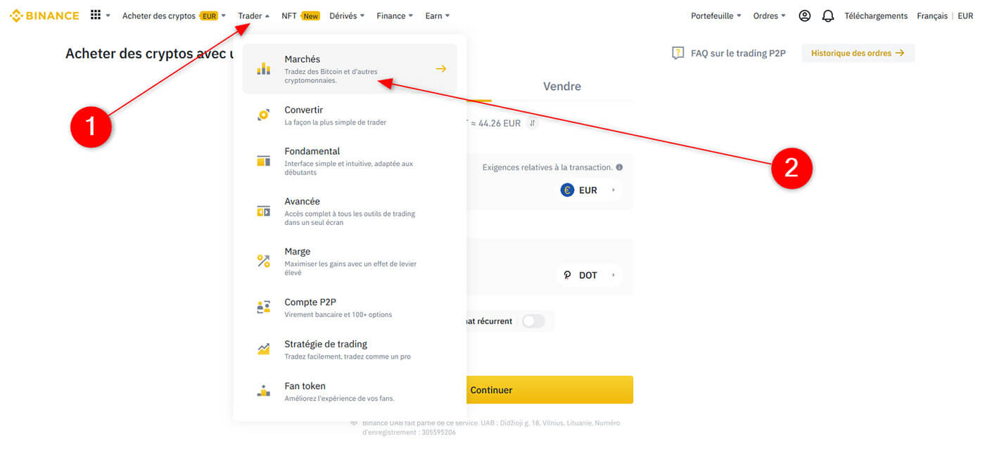 Trader DOT Polkadot Binance