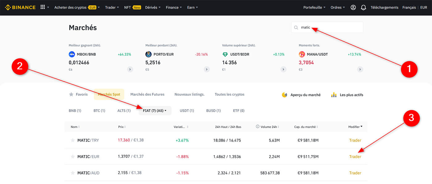 Trading Matic Polygon Binance