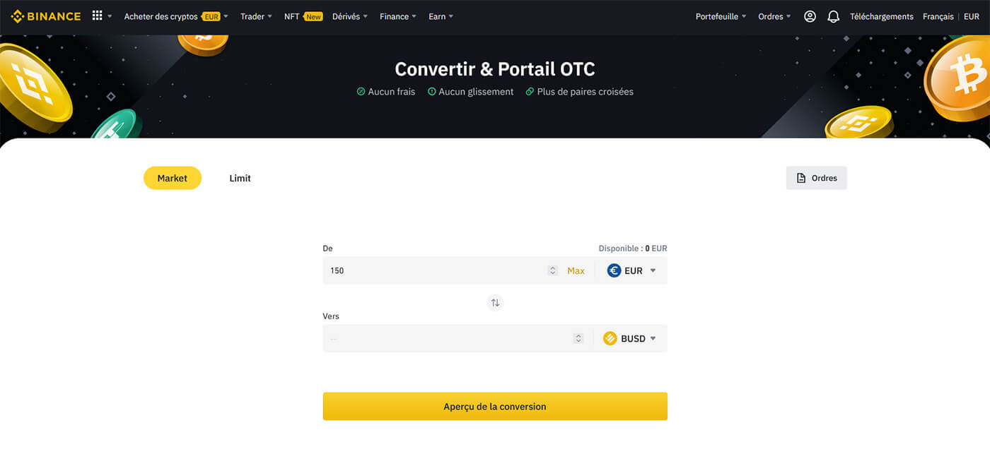 Convertir euros en BUSD Binance