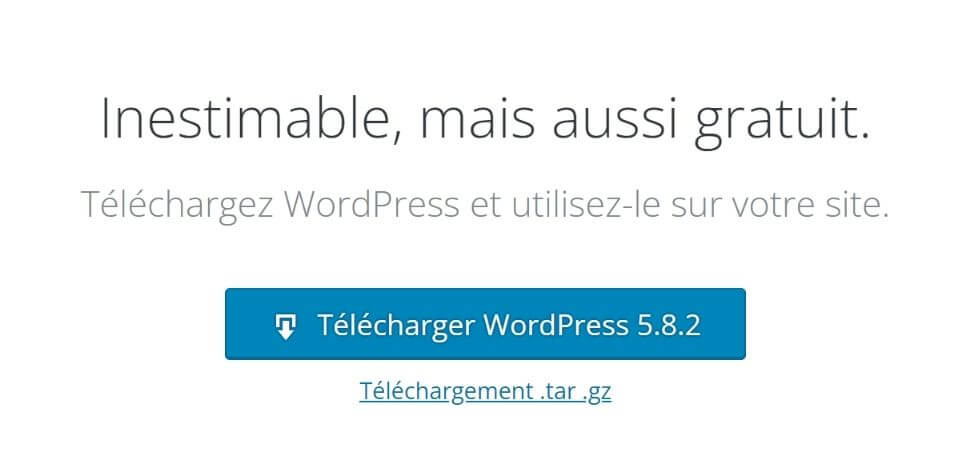 Téléchargement de WordPress