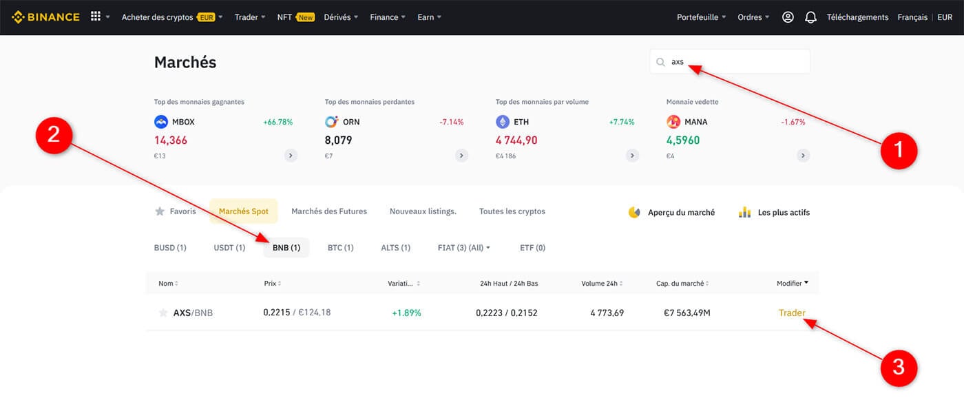 Trader Axie Infinity Shards AXS Binance