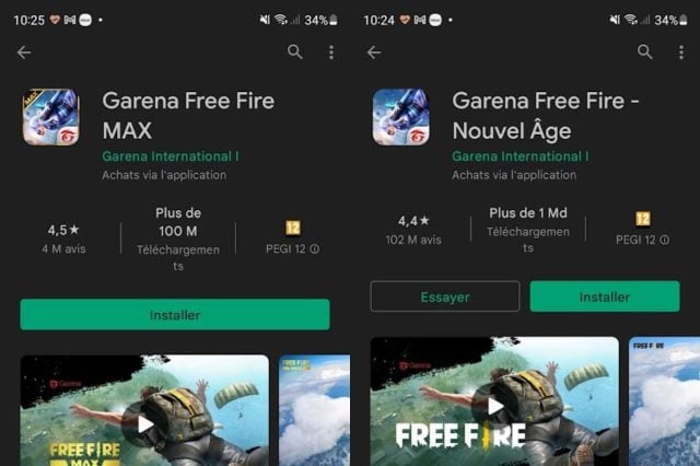 Free Fire dans le Play Store