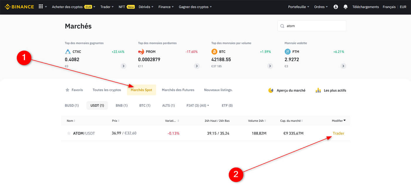 Trader Cosmos ATOM Binance