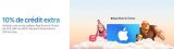10 % de crédit supplémentaire sur les cartes App Store et iTunes !