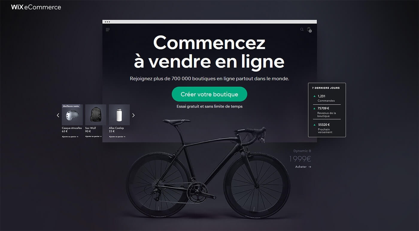 Création site e-commerce Wix