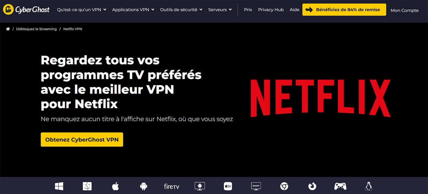 CyberGhost VPN Netflix