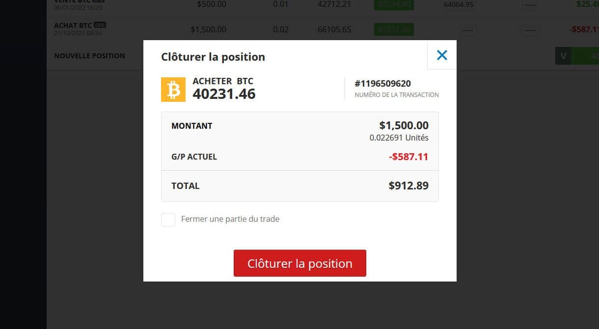 Vendre Bitcoin eToro