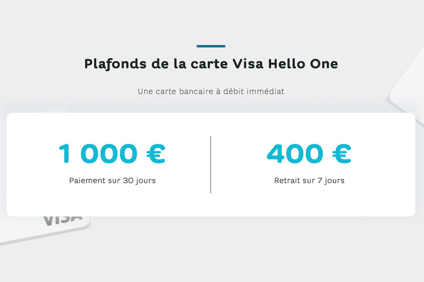 Hello bank! Pro carte Hello One plafonds