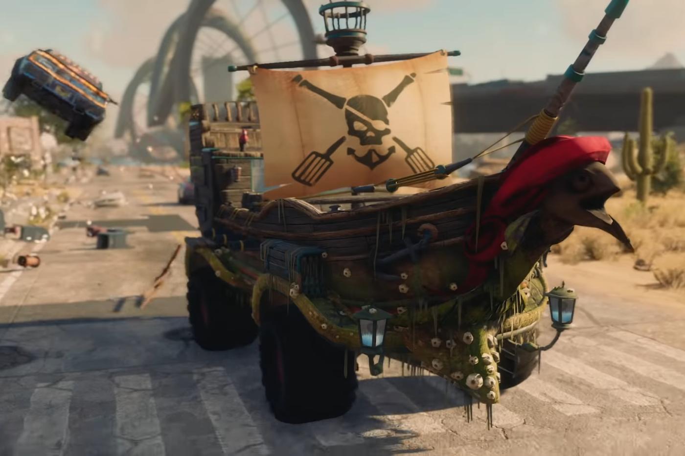 Voiture bateau pirate extraite du trailer de Saints Row