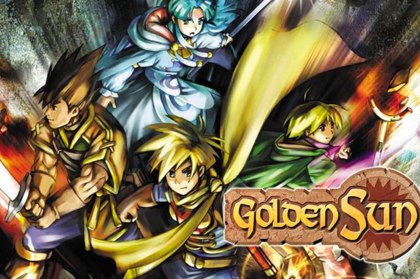 Promotional image of Golden Sun showing 4 protagonists