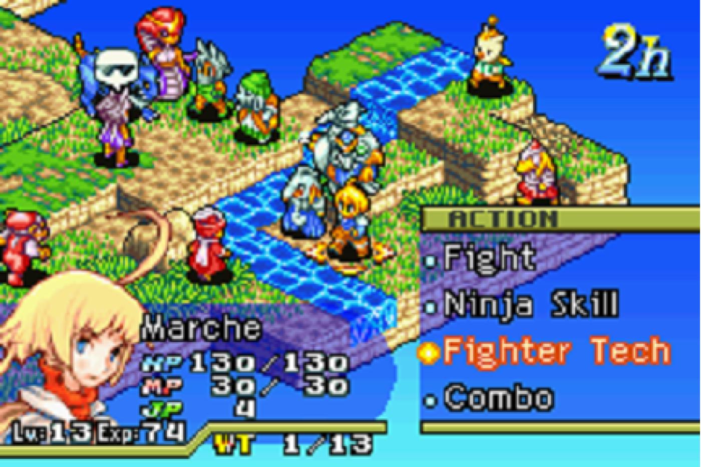 Screenshot of FF Tactics in battle