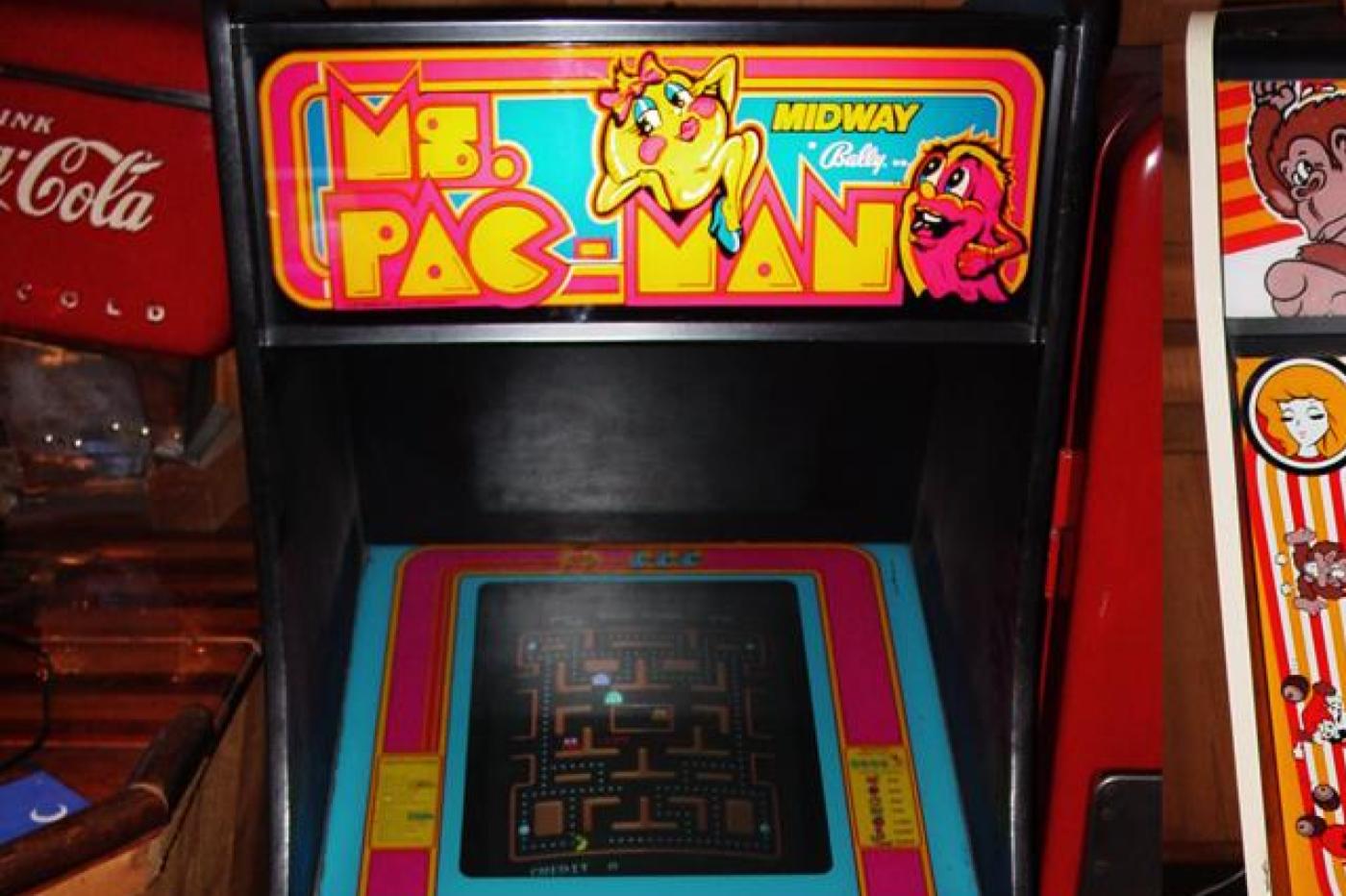 Photo of the original Ms. Pac Man arcade cabinet