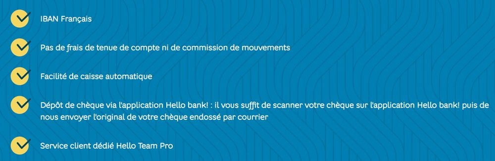 Compte pro Hello Business Hello bank!