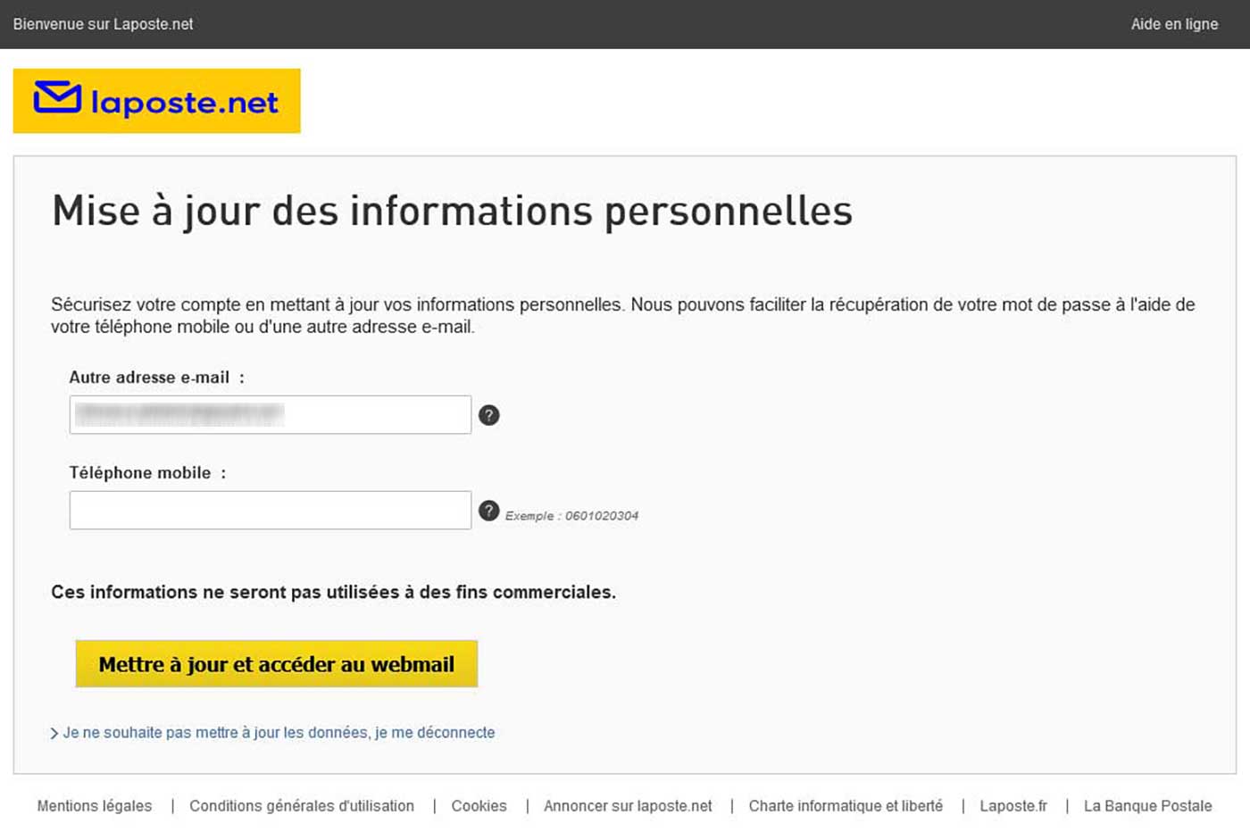 Laposte.net messagerie