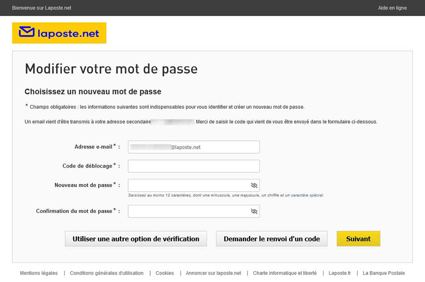 Aide en ligne Laposte.fr