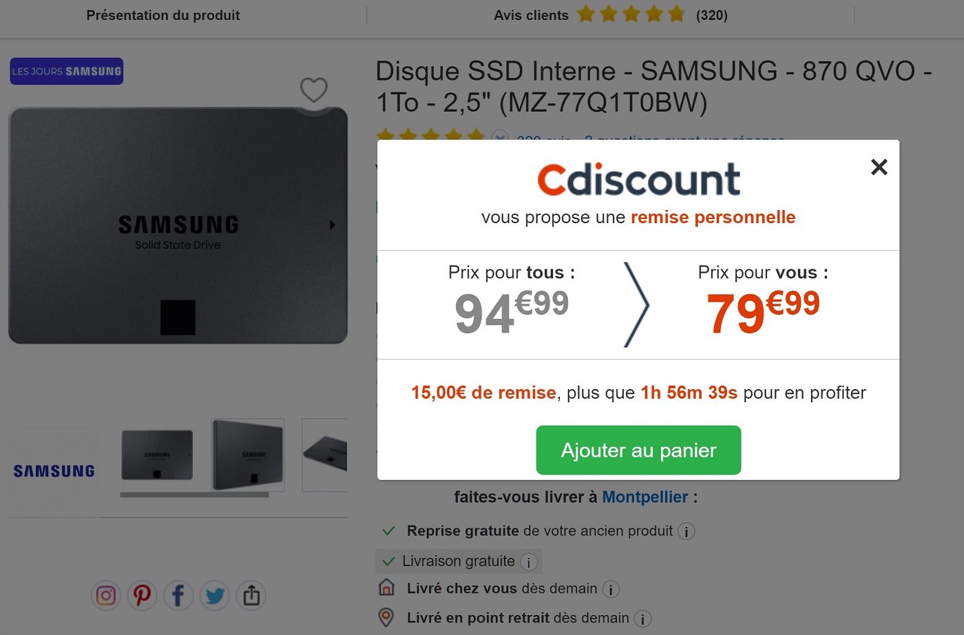 Promo SSD Cdiscount