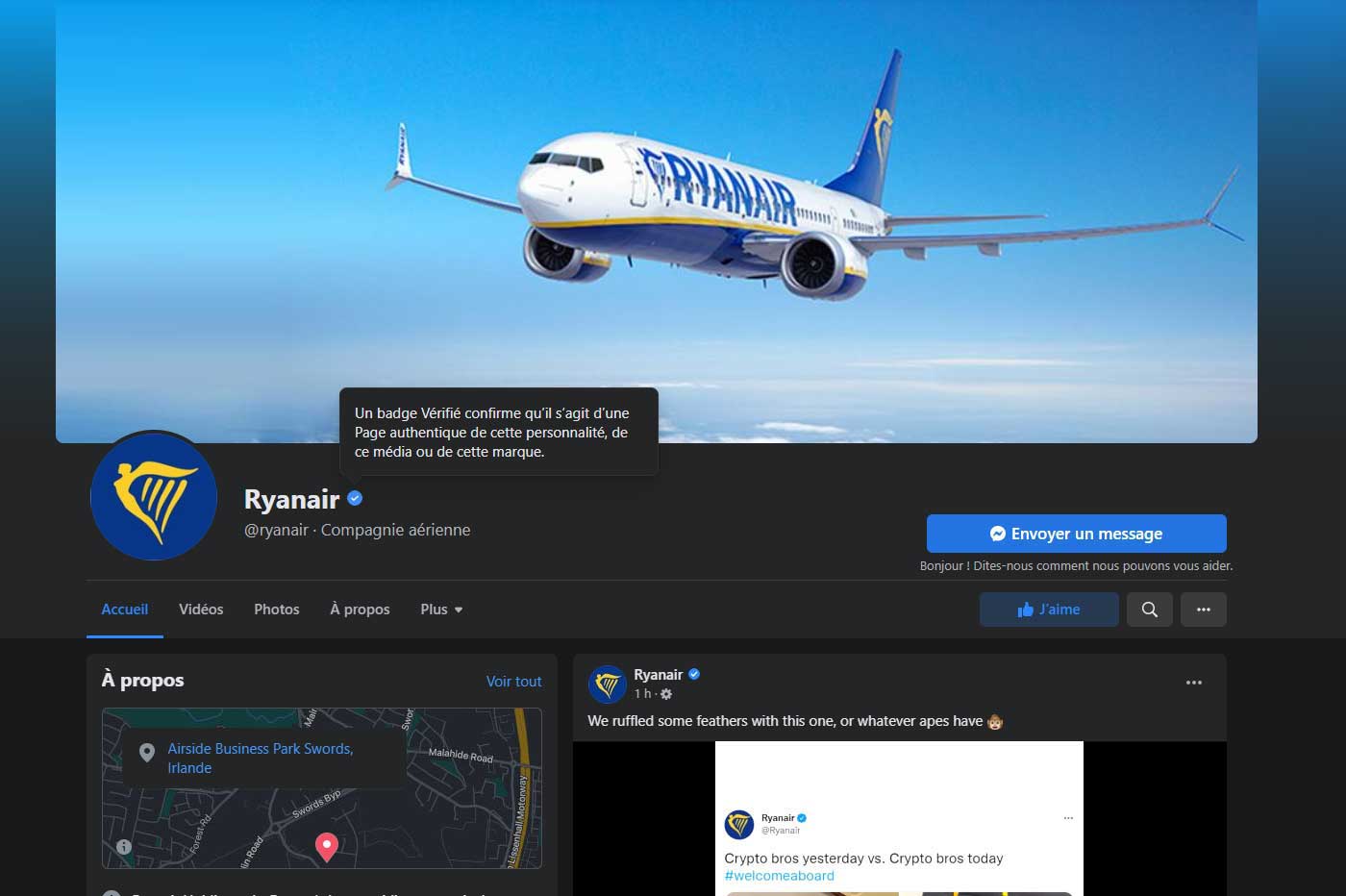 Ryanair Page Facebook