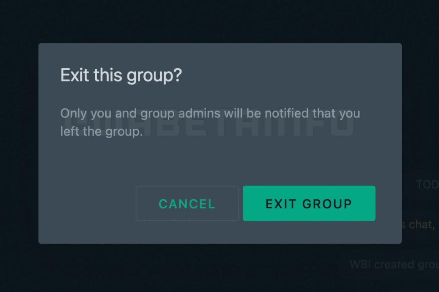 Beta Whatsapp quitter une conversation