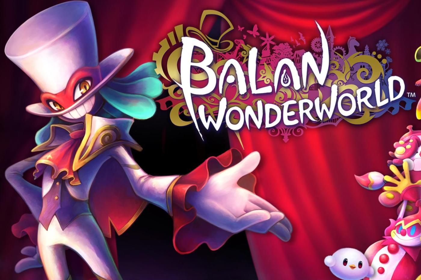 Image promotionnelle de Balan Wonderworld avec le logo et la mascotte du jeu