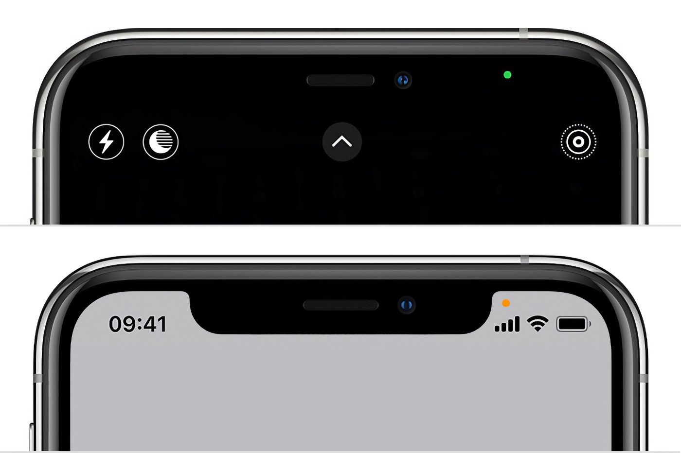 Apa titik hijau (atau oranye) di atas iPhone?