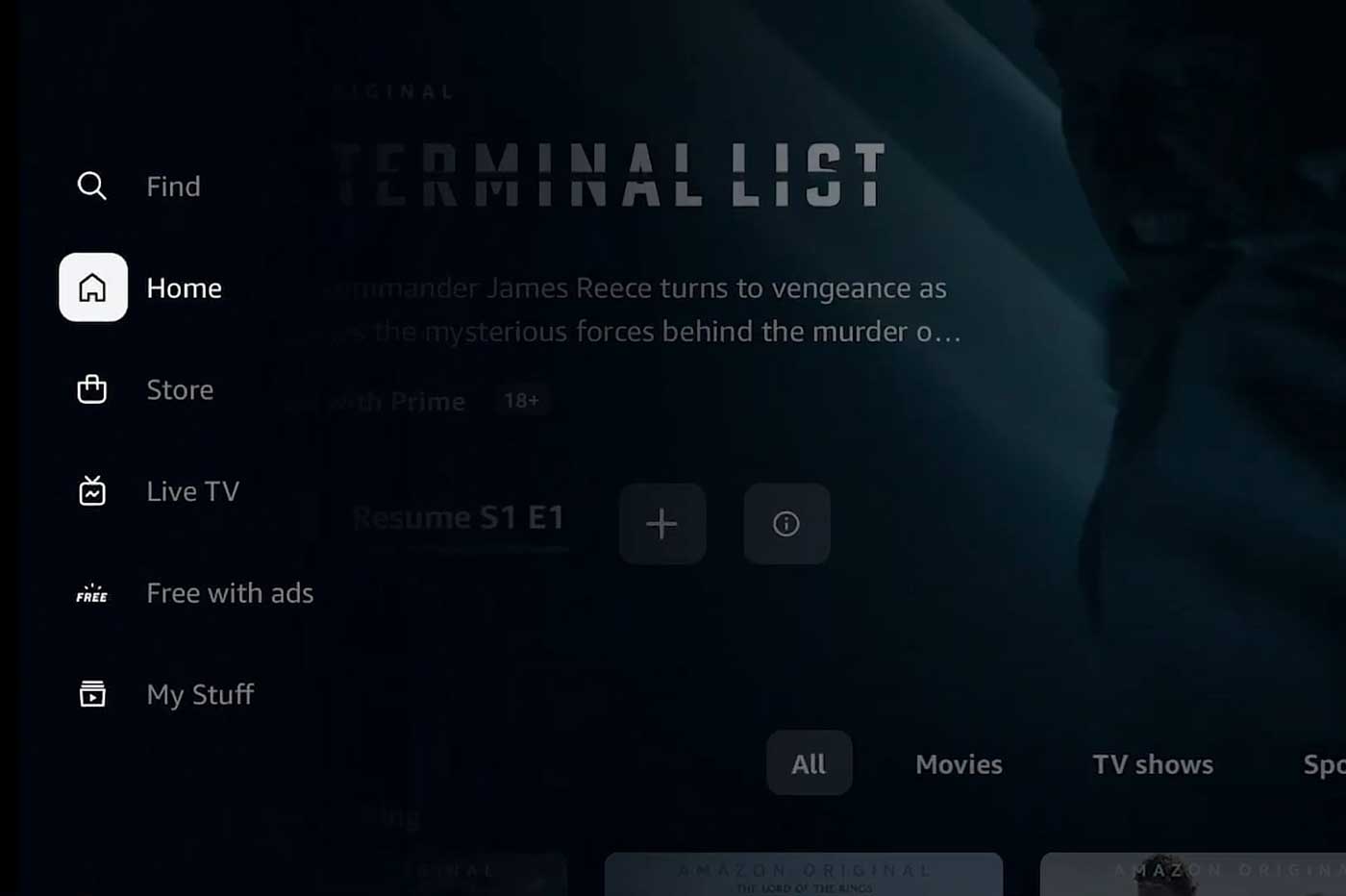 Amazon Prime Video interface