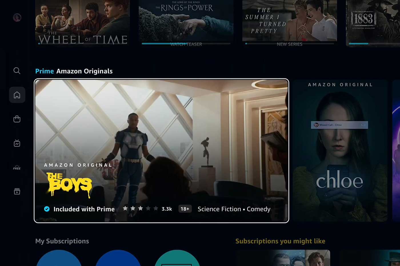 Amazon Prime Video interface