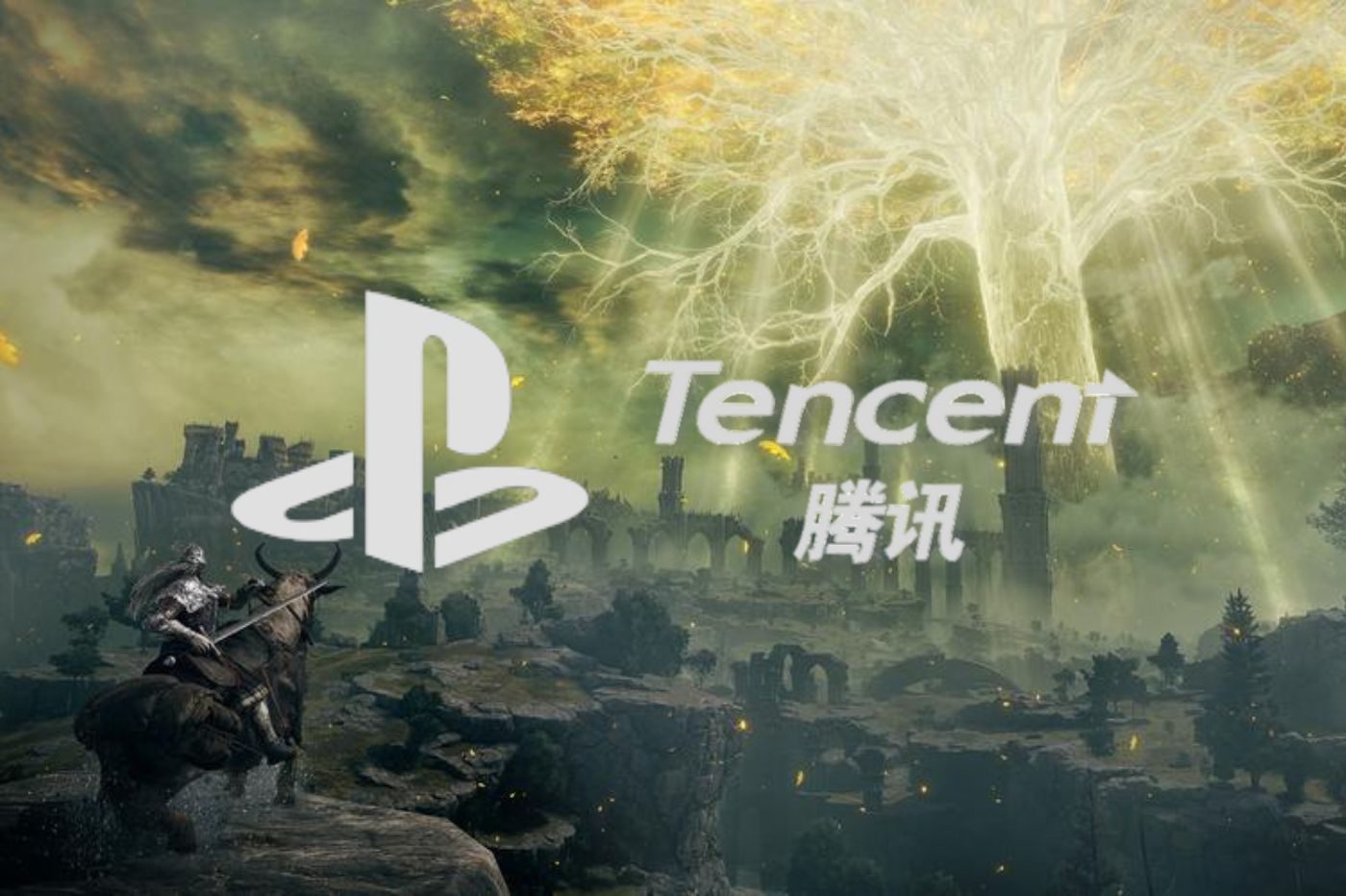 Elden Ring avec logo PlayStation et Tencent devant