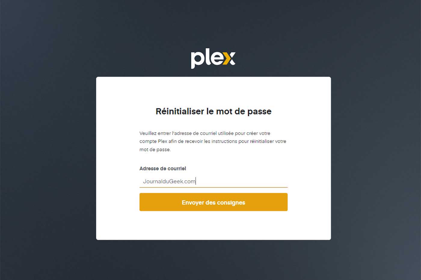 Plex mot de passe