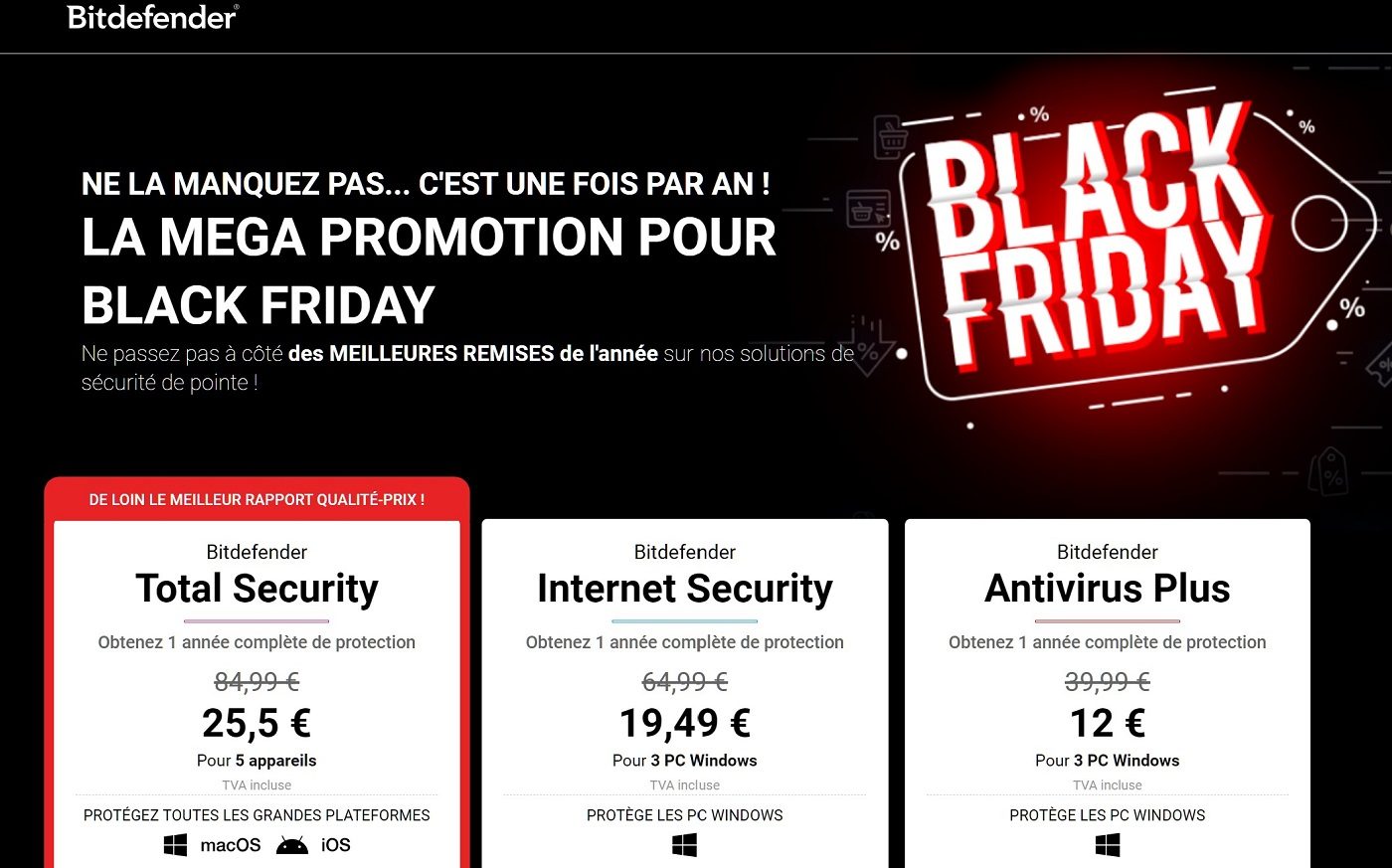 Bitdefender offres Black Friday