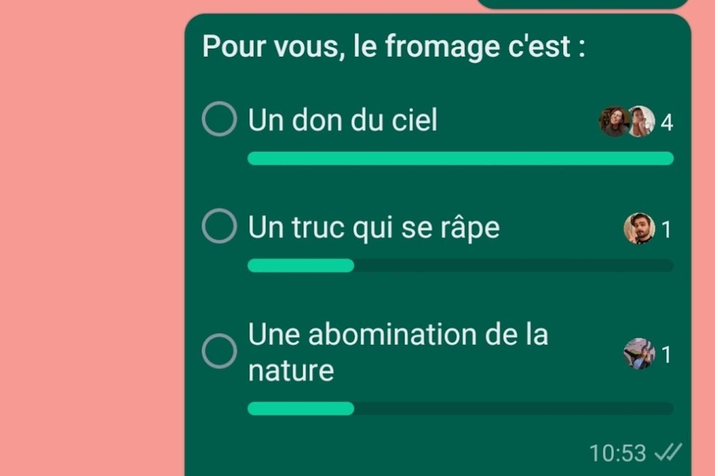 WhatsApp sondage 