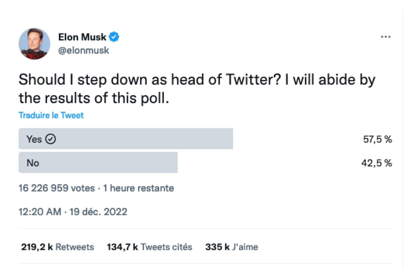 Elon Musk sondage