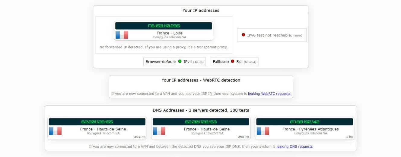 Test d'adresse IP sans activer le VPN Google One
