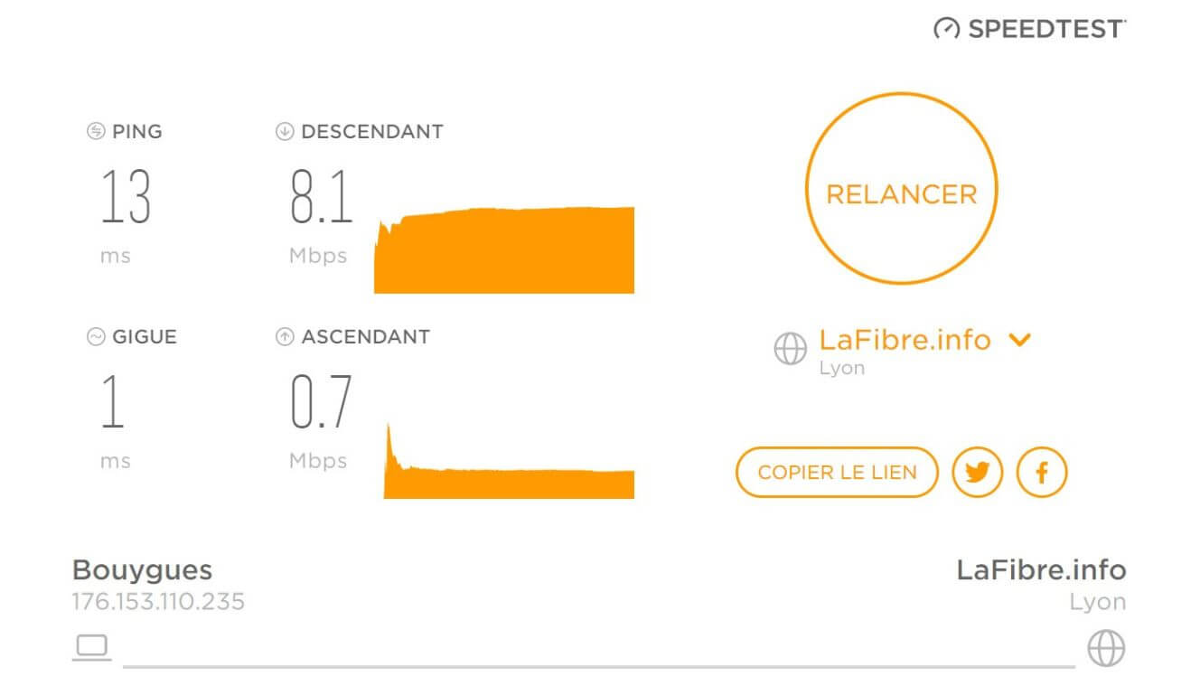 Test de vitesse de connexion sans activer le VPN Google One