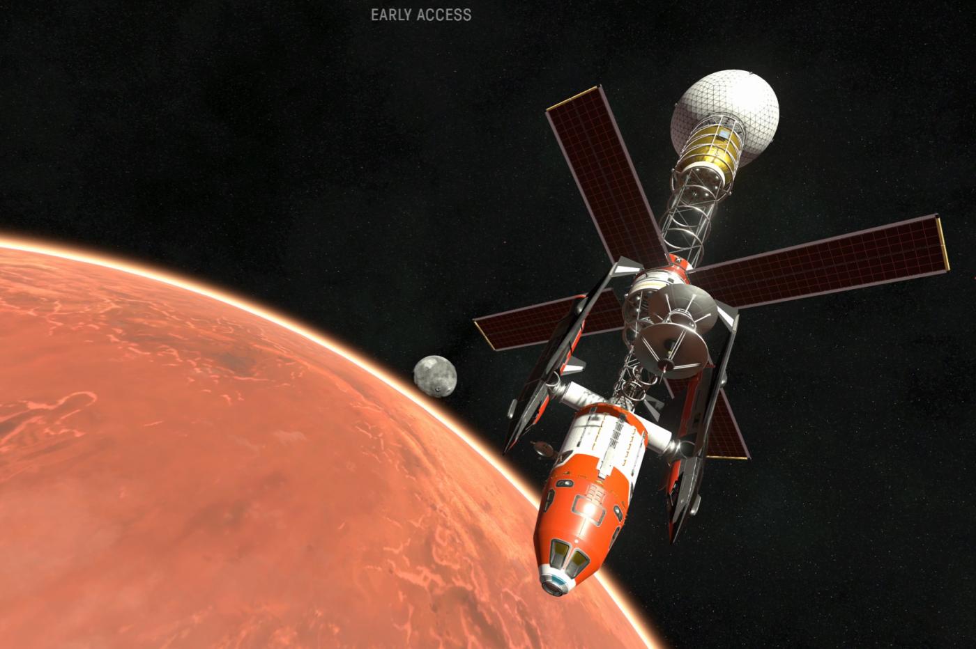 kerbal space program 2 screenshot of Duna orbiting craft
